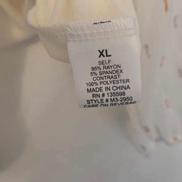 Cure ivory cream color 3/4 tunic top XL - Picture 5 of 5